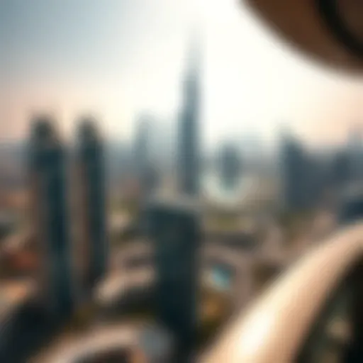 A detailed view of the Dubai skyline with a focus on real estate developments