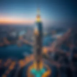 Aerial view of Afamia Tower showcasing its architectural elegance