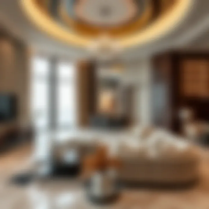 Interior design elements of Afamia Tower's luxurious spaces