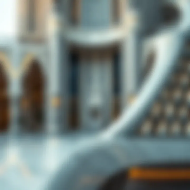 Intricate Architectural Features of the Tower Architectural design details of Ajman Nuaimiya Tower