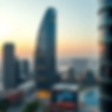 Ajman Nuaimiya Tower in the Urban Landscape Skyline showcasing Ajman Nuaimiya Tower amidst urban development