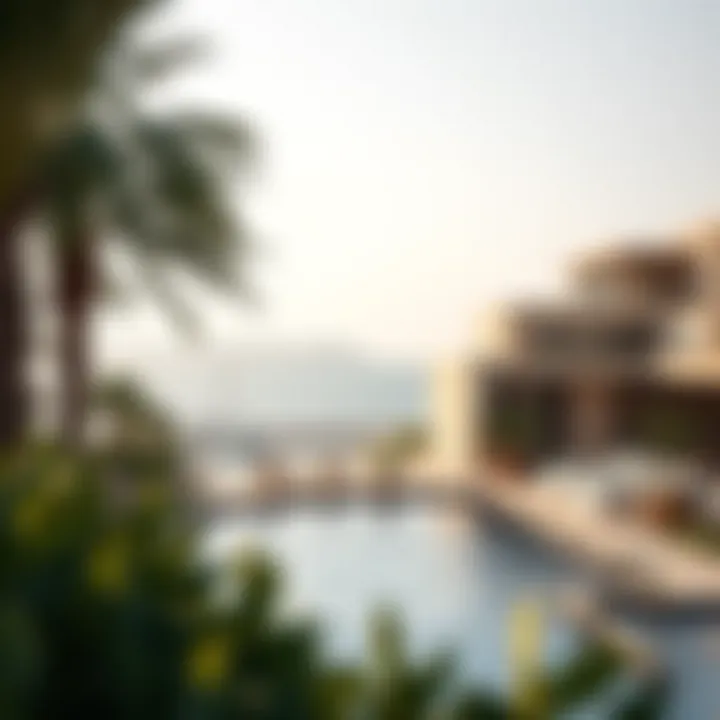 Scenic view of Al Dana Island showcasing luxury villas and waterfront