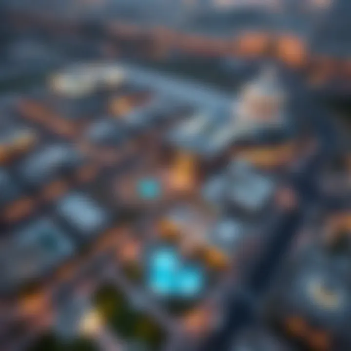 Aerial view showcasing the strategic location of Al Khail Gate Building 33