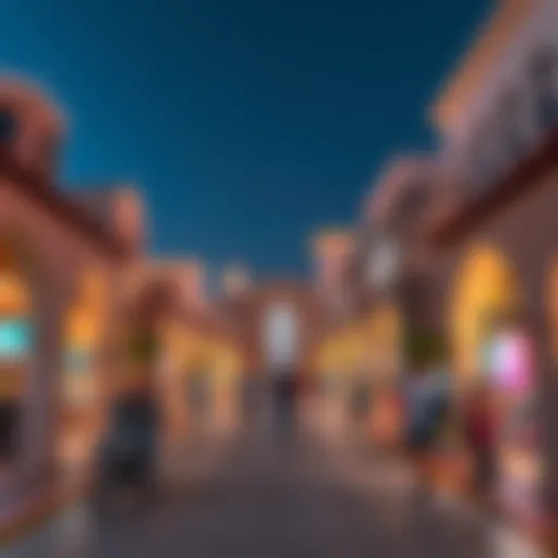 A stunning view of Al Seef Market showcasing its unique architectural blend of traditional and contemporary styles.