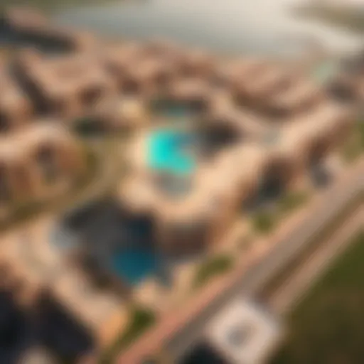 Aerial Perspective of Alqana's Architectural Design Aerial view of Alqana development showcasing its architectural elegance
