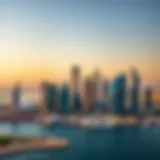 Stunning skyline view of Amwaj in Dubai