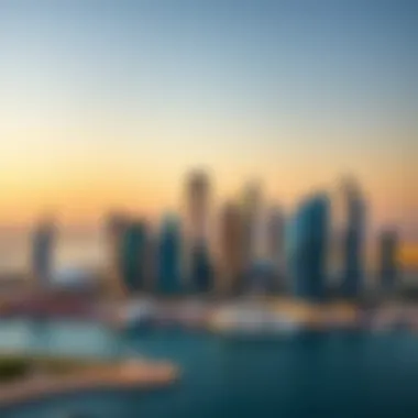 Stunning skyline view of Amwaj in Dubai