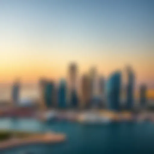 Stunning skyline view of Amwaj in Dubai