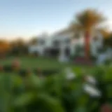 A picturesque villa surrounded by lush greenery in Dubai.