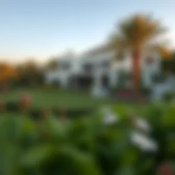 A picturesque villa surrounded by lush greenery in Dubai.