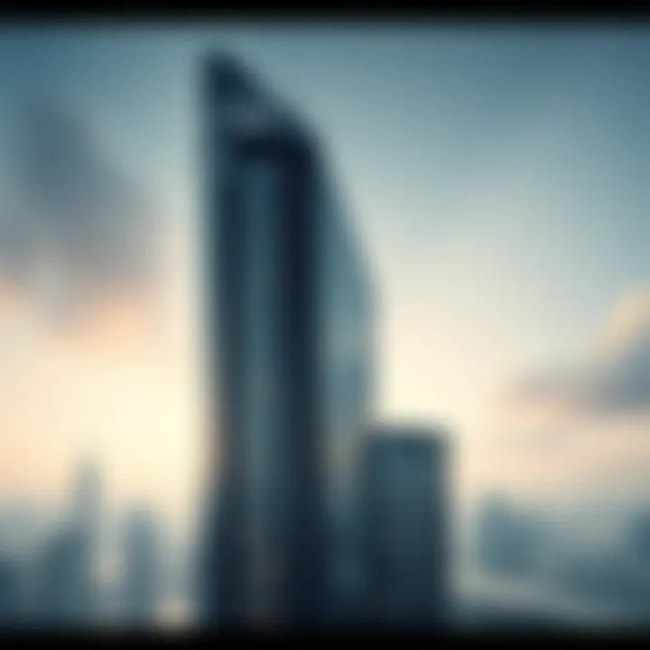 Panoramic shot of Aspect Tower with surrounding skyline