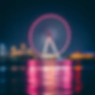 Ain Dubai - A Landmark at Bluewaters Island The iconic Ain Dubai observation wheel illuminating the skyline