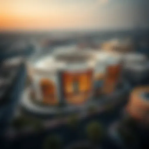 Aerial view of BurJuman shopping center showcasing its architecture and surrounding area