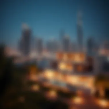 Stunning Dubai skyline with a Cavalli Couture property in the foreground