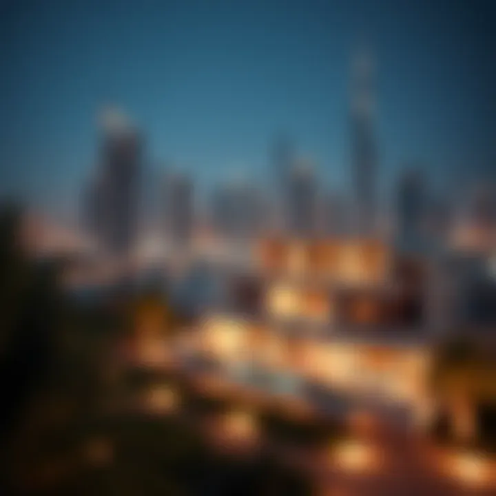 Stunning Dubai skyline with a Cavalli Couture property in the foreground