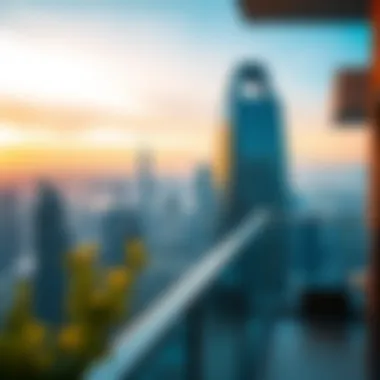 Panoramic skyline view from Clover Bay Tower balcony