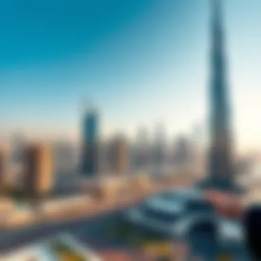 Panoramic shot of Dubai's skyline with Carson Tower B in focus