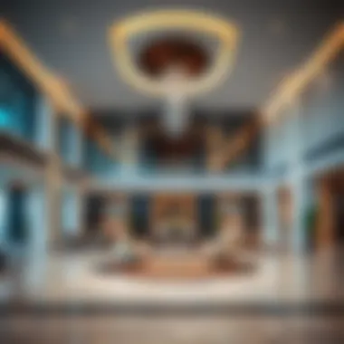 Luxurious lobby area of Al Nasr Tower 3 highlighting modern amenities