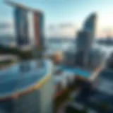 Aerial view of Bay Square showcasing its architectural design and layout