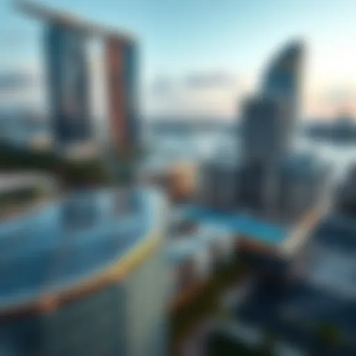 Aerial view of Bay Square showcasing its architectural design and layout