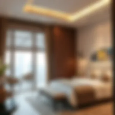 Luxurious room interior highlighting contemporary design and amenities