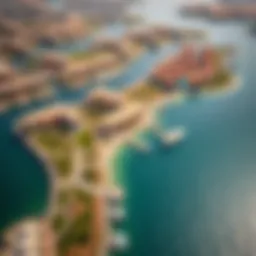 A stunning aerial view of Damac Lagoons showcasing its luxurious waterfront properties.