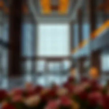 Modern interior of DMCC Almas Tower lobby