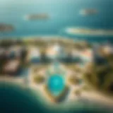 Aerial View of Dream Island Aerial view of Dream Island showcasing luxurious villas and green spaces