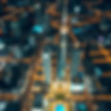 Urban Landscape Shaped by Towers Bird's eye view capturing the urban layout influenced by city towers