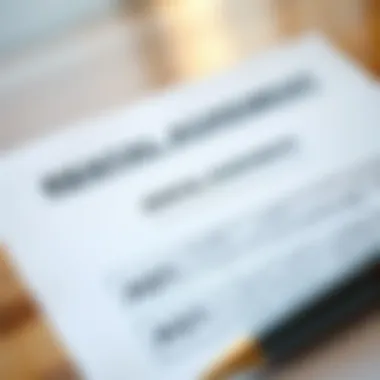 Understanding Rental Agreements Close-up of a rental agreement document with key highlights