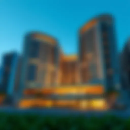 Stunning exterior view of Afamia Tower 2 showcasing modern architecture