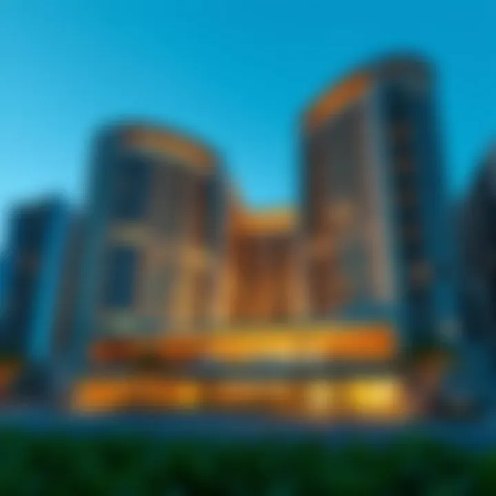 Stunning exterior view of Afamia Tower 2 showcasing modern architecture