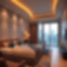 Stylish interior of a modern studio apartment in Dubai