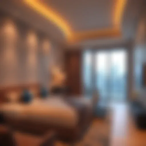 Stylish interior of a modern studio apartment in Dubai