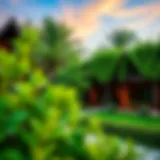 Exterior view of Al-Mubazara Green Chalets showcasing lush greenery