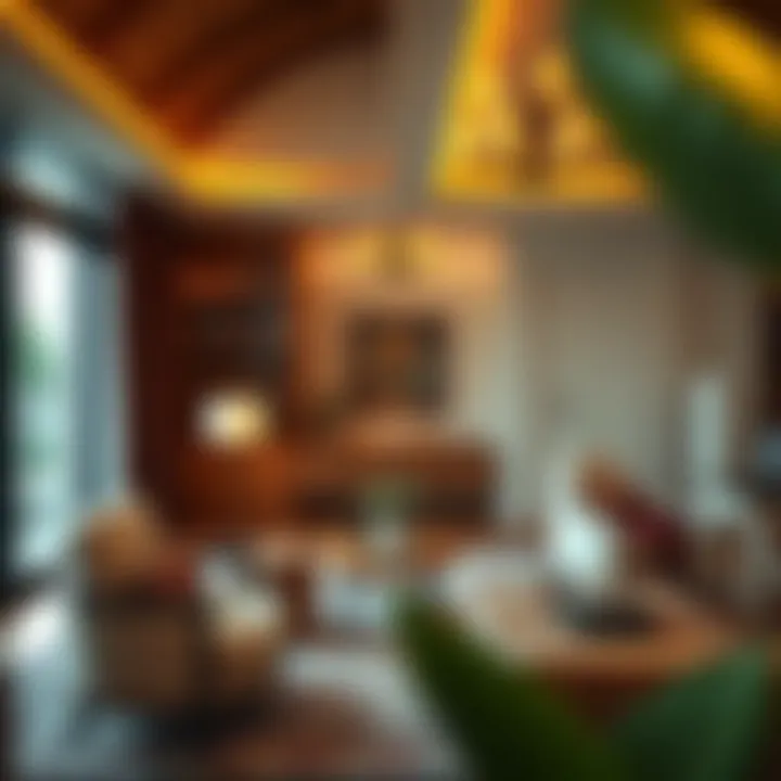 Luxurious interior design of a chalet highlighting elegant furnishings