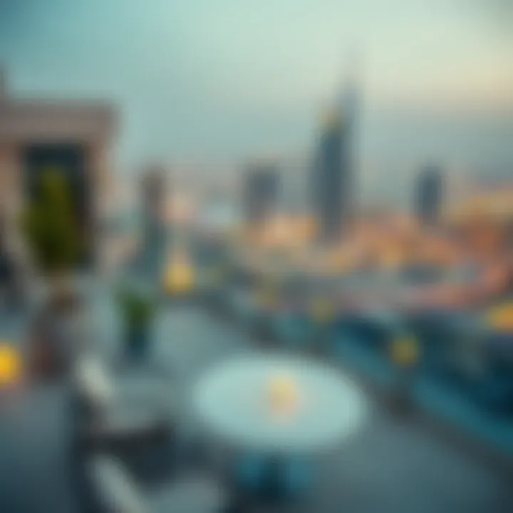 Rooftop Views from Albatha Tower Elegant rooftop terrace with city views at Albatha Tower