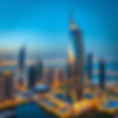 Albatha Tower: A Skyline Icon Stunning view of Albatha Tower against the Dubai skyline