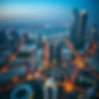 Aerial view of برج الدانة and its surrounding urban landscape