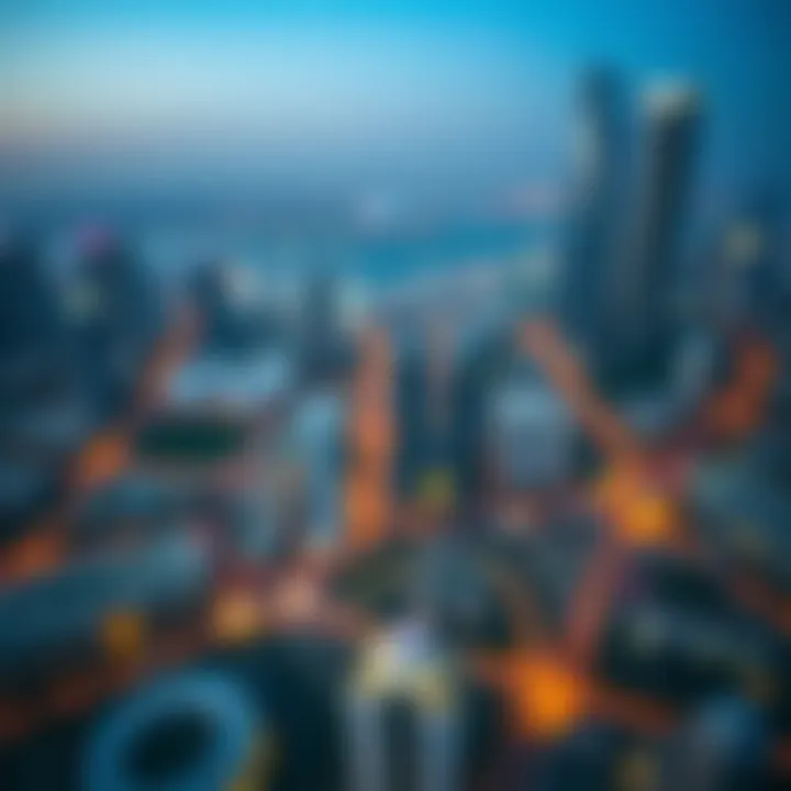 Aerial view of برج الدانة and its surrounding urban landscape