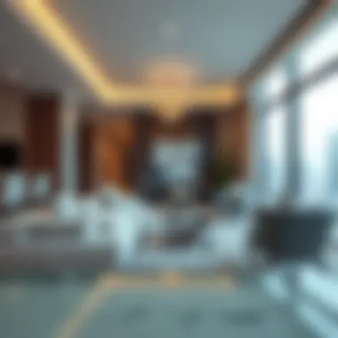 Luxurious interior of a residence at Burj Mansur highlighting modern design and comfort