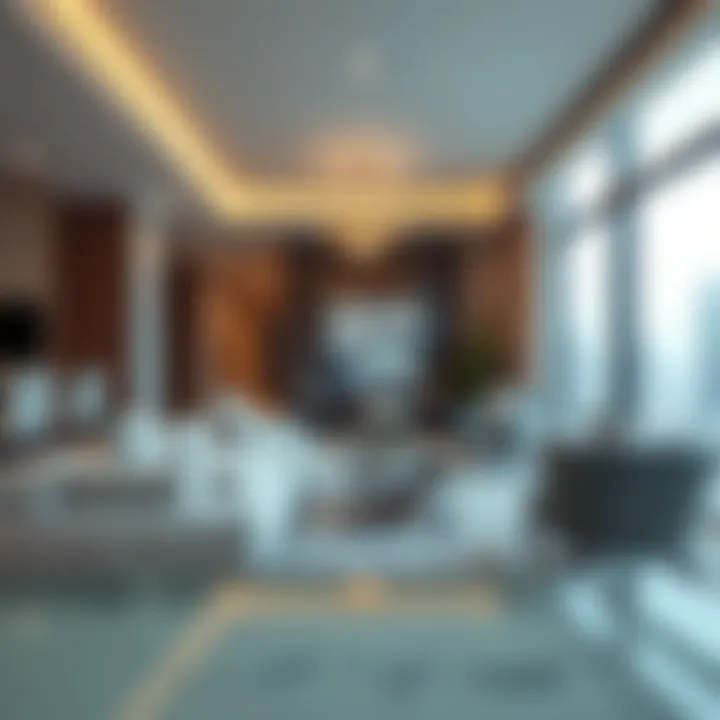 Luxurious interior of a residence at Burj Mansur highlighting modern design and comfort