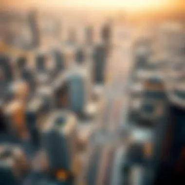 Aerial View of Dubai's Business District Aerial view of Dubai's business district showcasing free zones