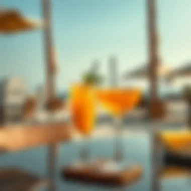 Refreshing Beachside Cocktail Experience A refreshing cocktail served in a beachside setting