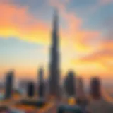 Burj Khalifa towering over the skyline
