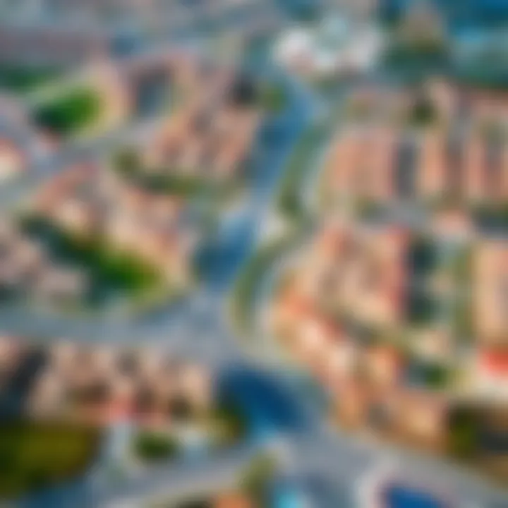 Community Development Overview Aerial view of a developed community by Fakhruddin Properties