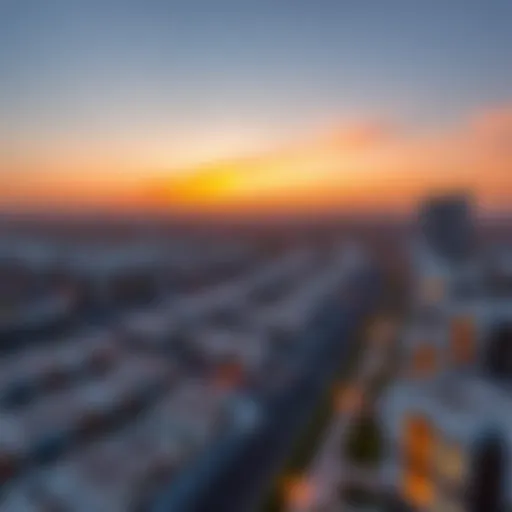 Aerial view of Warsan 4 showcasing residential developments