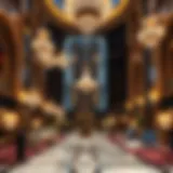 Luxurious hotel lobby showcasing opulence and grandeur