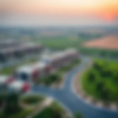 Aerial view of Mirdif Tulip community showcasing lush landscapes and modern architecture