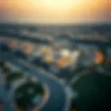 Aerial view of Mohammed Bin Rashid City District One showcasing its luxurious villas